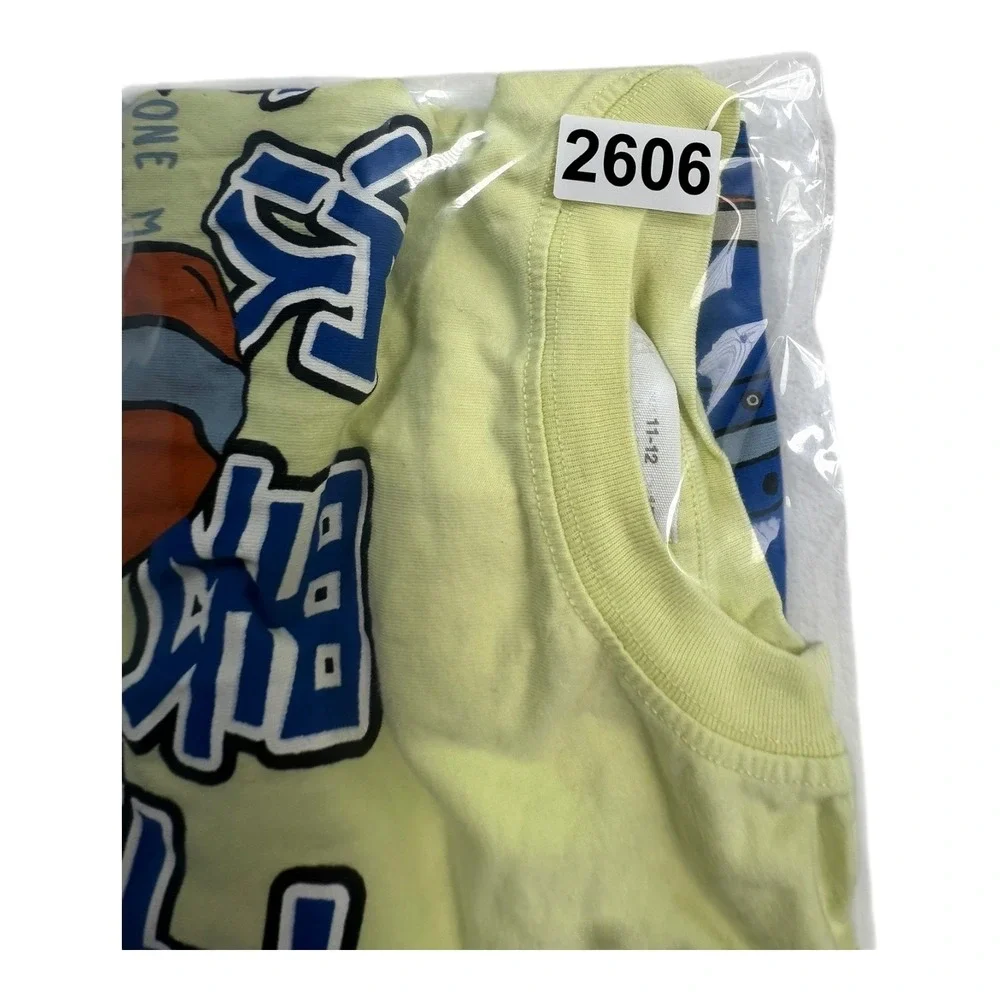 Boys Graphic T Shirt Yellow Anime Baseball Crew Neck Short Sleeve Size‎ 11 12